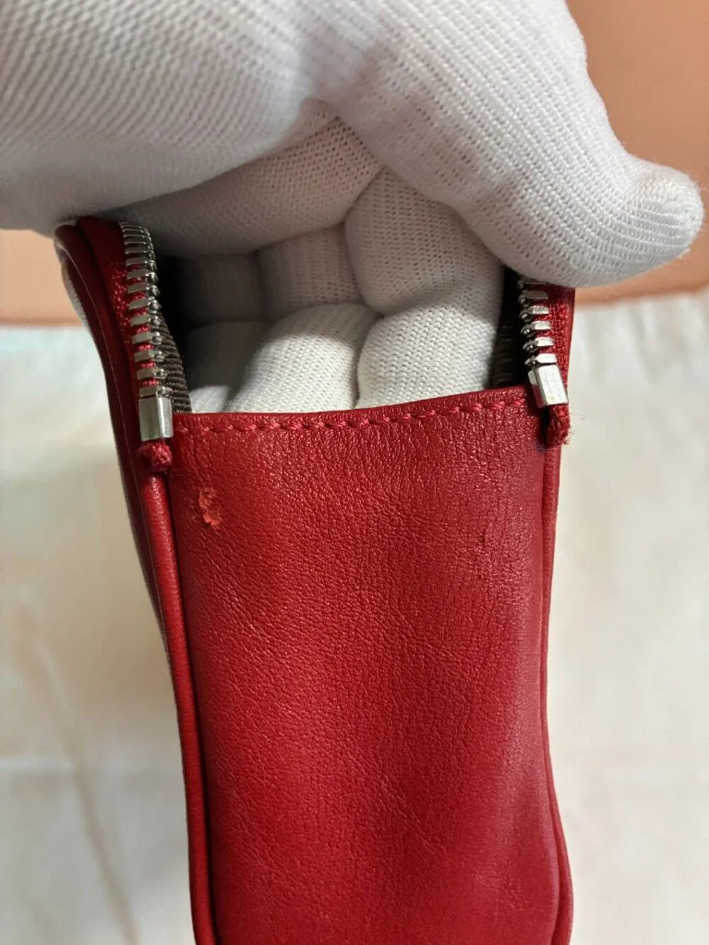 Coach Red Leather Pouch in EUC